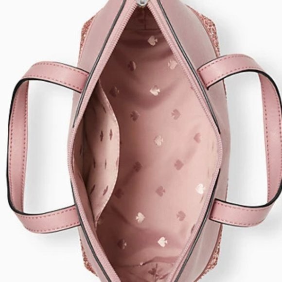 Kate Spade Greta Court Ina Glitter Dusty Peony/Pink Satchel Crossbody Bag - Picture 6 of 12